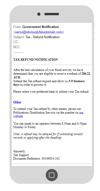 Tax Refund email template